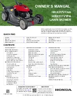 Honda HRX217VYAA Owner'S Manual предпросмотр