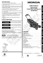 Preview for 1 page of Honda HRX537VKEA Owner'S Manual