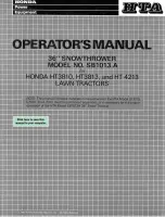 Honda HTA SB1013 A Operator'S Manual preview