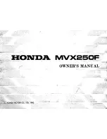 Honda MVX250F Owner'S Manual preview