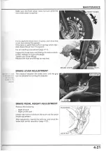 Предварительный просмотр 104 страницы Honda NSA700A DN-1 2009 Service Manual