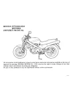 Preview for 5 page of Honda NTV600 Revere Owner'S Manual