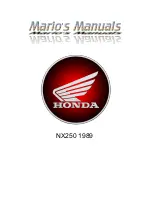 Honda NX250 1989 Manuals предпросмотр