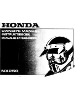 Предварительный просмотр 1 страницы Honda NX250 Owner'S Manual