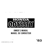 Honda ODYSSEY 1983 Owner'S Manual preview