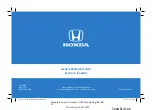 Preview for 1 page of Honda ODYSSEY 2023 Navigation Manual