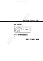 Предварительный просмотр 1 страницы Honda P/N 08A15-1E1-000 Operating Instructions Manual