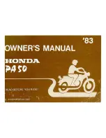 Предварительный просмотр 1 страницы Honda PA50 1983 Owner'S Manual