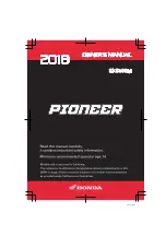 Honda Pioneer SXS500M 2018 Owner'S Manual preview