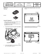 Preview for 1 page of Honda Remote engine starter transmitter Installation Instructions