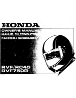 Honda RVF750R RC45 Owner'S Manual preview