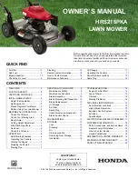 Предварительный просмотр 1 страницы Honda SHRX217HYA Owner'S Manual