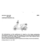 Предварительный просмотр 3 страницы Honda SK50M Dio SR 2000 Owner'S Manual