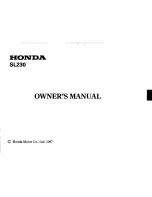 Предварительный просмотр 3 страницы Honda SL230 Owner'S Manual