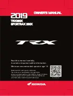 Honda Sportrax 250X 2019 Owner'S Manual preview