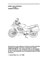 Предварительный просмотр 5 страницы Honda ST1100 1996+ Owner'S Manual