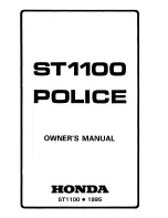 Предварительный просмотр 1 страницы Honda ST1100 Police Owner'S Manual