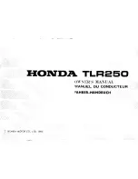 Honda TLR250 Owner'S Manual предпросмотр