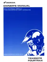 Предварительный просмотр 1 страницы Honda TRX250TE Fourtrax Owner'S Manual