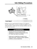 Предварительный просмотр 61 страницы Honda TRX250TE Fourtrax Owner'S Manual