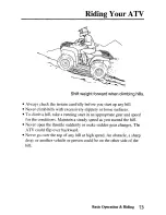 Предварительный просмотр 81 страницы Honda TRX250TE Fourtrax Owner'S Manual