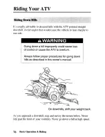 Предварительный просмотр 84 страницы Honda TRX250TE Fourtrax Owner'S Manual