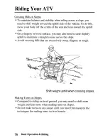 Предварительный просмотр 86 страницы Honda TRX250TE Fourtrax Owner'S Manual