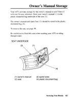 Предварительный просмотр 104 страницы Honda TRX250TE Fourtrax Owner'S Manual