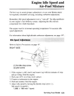 Предварительный просмотр 128 страницы Honda TRX250TE Fourtrax Owner'S Manual