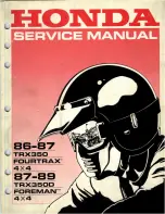 Предварительный просмотр 1 страницы Honda TRX350 FOURTRAX 1986 Service Manual