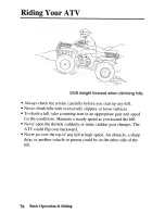 Предварительный просмотр 84 страницы Honda TRX350TE Fourtrax 350 ES Owner'S Manual