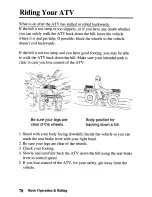 Preview for 86 page of Honda TRX350TE Fourtrax 350 ES Owner'S Manual