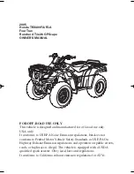 Предварительный просмотр 2 страницы Honda TRX400FA 2005 Owner'S Manual