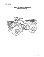 Предварительный просмотр 3 страницы Honda TRX400FW Foreman 400 Owner'S Manual