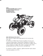 Предварительный просмотр 2 страницы Honda TRX450ER Owner'S Manual