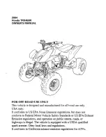 Preview for 3 page of Honda TRX450R 2004 Owner'S Manual