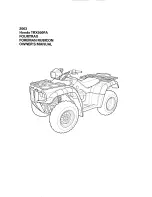 Honda TRX500FA FOURTRAX FOREMAN RUBICON 2003 Owner'S Manual preview