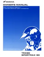 Honda TRX90 Sportrax 90 Owner'S Manual preview