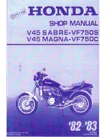 Honda V 45 SABRE-VF750S 1982 Shop Manual предпросмотр