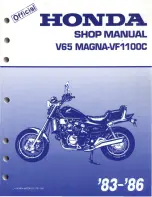 Предварительный просмотр 1 страницы Honda V65 Magna-VF1100C 1983 Shop Manual