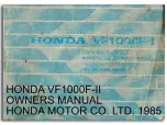 Предварительный просмотр 2 страницы Honda VF1000F-II Owner'S Manual