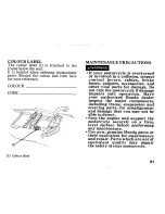 Предварительный просмотр 69 страницы Honda VFR750F 1993 Owner'S Manual