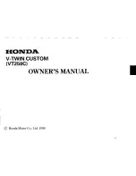 Предварительный просмотр 3 страницы Honda VT250C V-Twin Custom Owner'S Manual