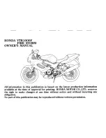 Предварительный просмотр 5 страницы Honda VTR1000F Fire Storm Owner'S Manual