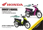 Honda Wave 110 2018 Owner'S Manual preview