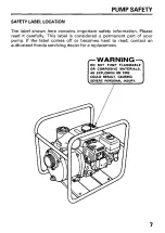 Предварительный просмотр 8 страницы Honda WP20X, WP30X Owner'S Manual