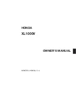 Предварительный просмотр 2 страницы Honda XL1000V Varadero Owner'S Manual