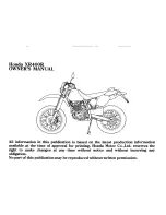 Предварительный просмотр 5 страницы Honda XR400R Owner'S Manual