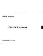 Предварительный просмотр 3 страницы Honda XR650 Owner'S Manual