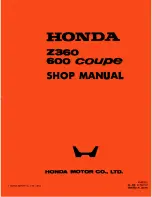 Предварительный просмотр 1 страницы Honda Z360 600 coupe Shop Manual